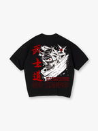 Bushido Samurai Skull T-Shirt Japanese Warrior Oni Demon Graphic Tee