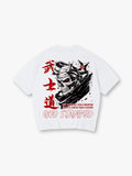 Bushido Samurai Skull T-Shirt Japanese Warrior Oni Demon Graphic Tee
