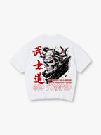 Bushido Samurai Skull T-Shirt Japanese Warrior Oni Demon Graphic Tee
