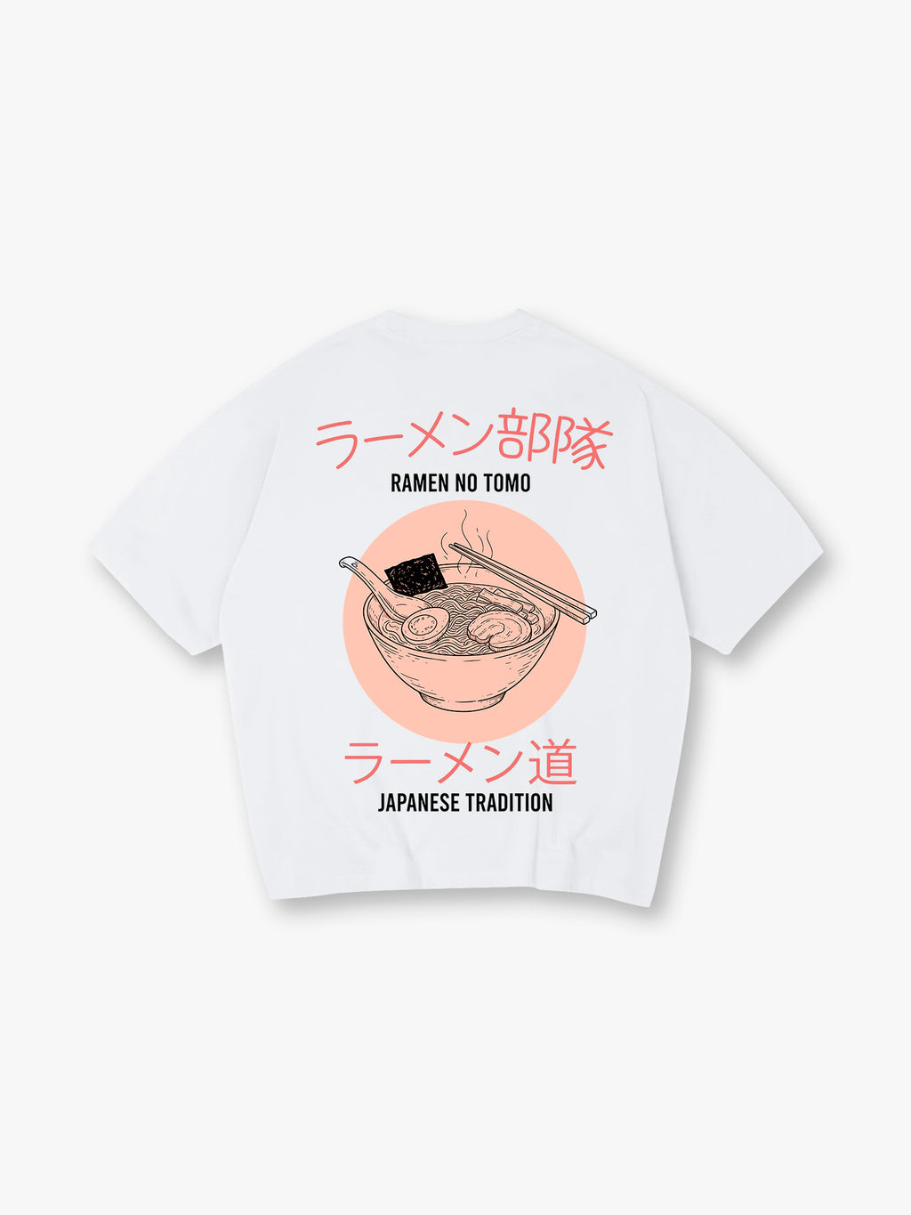 Ramen No Tomo Traditional Food Japanese Letter Streetwear Tee