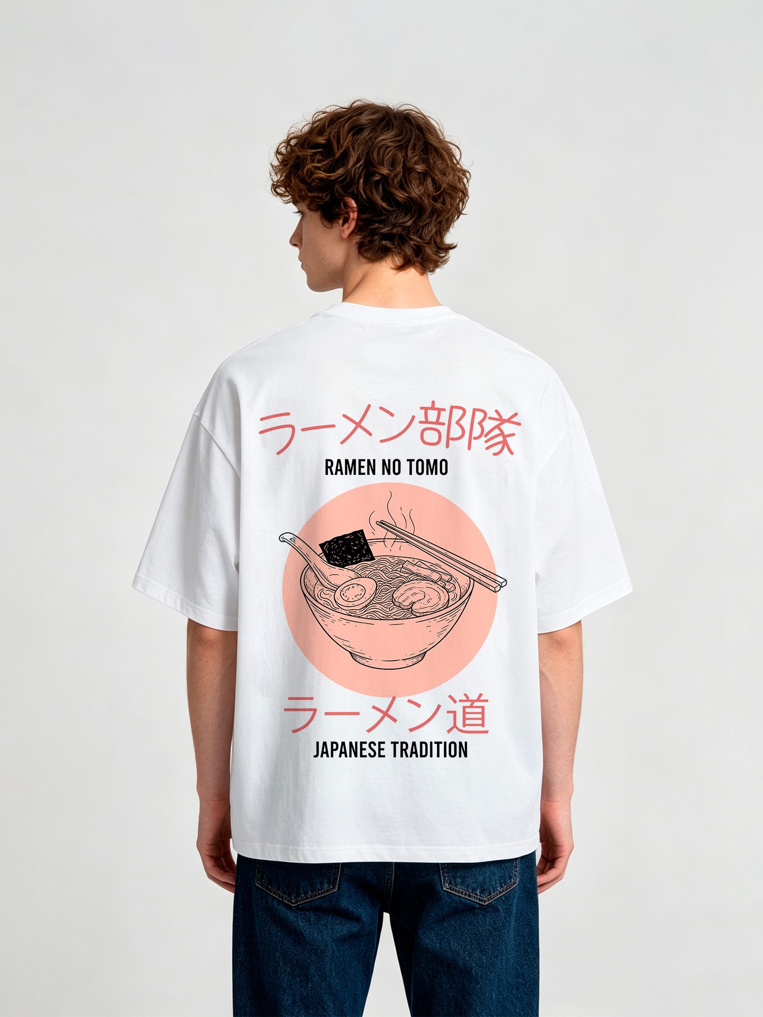 Ramen No Tomo Traditional Food Japanese Letter Streetwear Tee