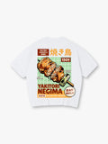 Vintage Yakitori Negima Japanese Street Food T-Shirt Retro Izakaya Grill Graphic Casual Tee
