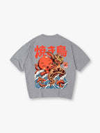 Japanese Octopus Yakitori Great Wave T-Shirt Vintage Ukiyo-e Style Food Graphic Streetwear Tee