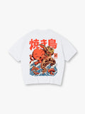 Japanese Octopus Yakitori Great Wave T-Shirt Vintage Ukiyo-e Style Food Graphic Streetwear Tee