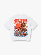 Japanese Octopus Yakitori Great Wave T-Shirt Vintage Ukiyo-e Style Food Graphic Streetwear Tee