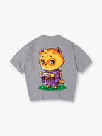 Kawaii Chibi Raccoon Gamer T-Shirt Cute Kimono Cartoon Animal Game Controller Graphic Streetwear Tee