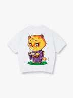 Kawaii Chibi Raccoon Gamer T-Shirt Cute Kimono Cartoon Animal Game Controller Graphic Streetwear Tee