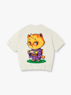Kawaii Chibi Raccoon Gamer T-Shirt Cute Kimono Cartoon Animal Game Controller Graphic Streetwear Tee