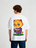 Kawaii Chibi Raccoon Gamer T-Shirt Cute Kimono Cartoon Animal Game Controller Graphic Streetwear Tee