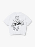 Japanese Tattoo Artist Cat Irezumi Neko Black Line Art Graphic Streetwear T-Shirt