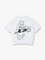 Japanese Tattoo Artist Cat Irezumi Neko Black Line Art Graphic Streetwear T-Shirt