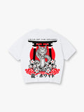 Japanese Dragon Torii Gate Cherry Blossom Year Of The Dragon Vintage Graphic T-Shirt