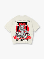 Japanese Dragon Torii Gate Cherry Blossom Year Of The Dragon Vintage Graphic T-Shirt
