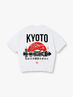 Kyoto Japan Cityscape Sakura Cherry Blossom Vintage Japanese Graphic Casual T-Shirt
