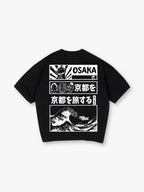 Japan Great Wave Maneki Neko Ukiyo-e Comic Panel Graphic Streetwear T-Shirt