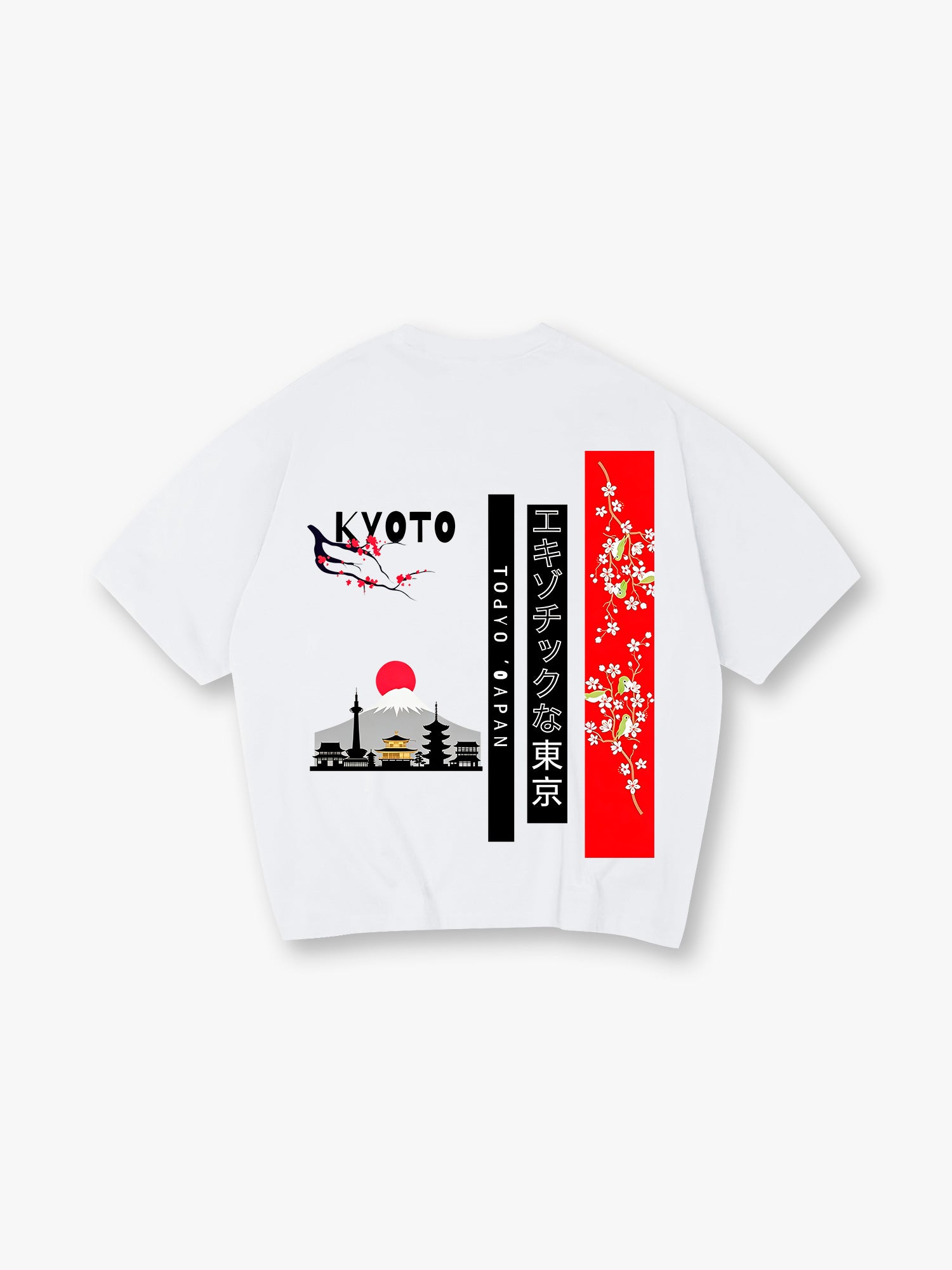Japan Mount Fuji Sakura Cherry Blossom Japanese Cityscape Graphic T-Shirt