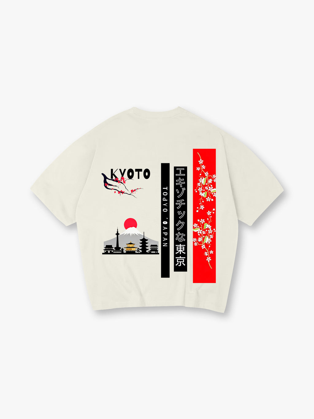 Japan Mount Fuji Sakura Cherry Blossom Japanese Cityscape Graphic T-Shirt