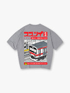 Japanese Subway Train Station Retro Manga Anime Graphic T-Shirt