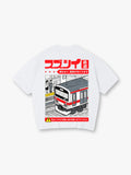 Japanese Subway Train Station Retro Manga Anime Graphic T-Shirt