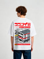 Japanese Subway Train Station Retro Manga Anime Graphic T-Shirt