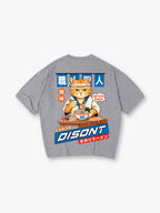 Japanese Chef Cat Eating Ramen Retro Anime Graphic T-Shirt