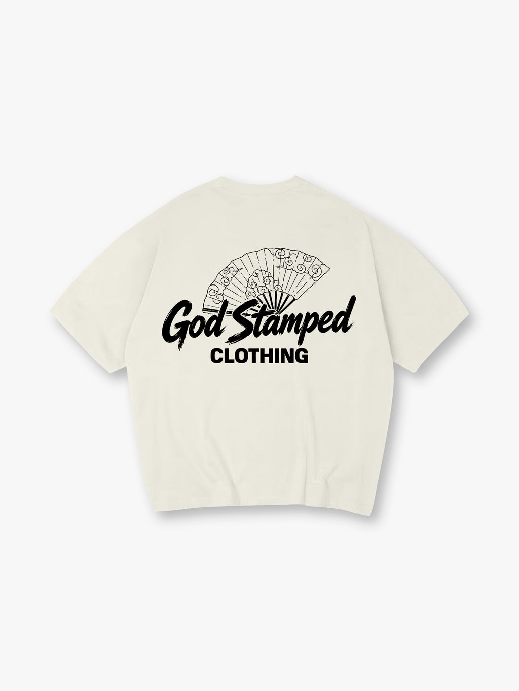 Japanese Folding Fan Minimal Script Graphic Casual Streetwear T-Shirt