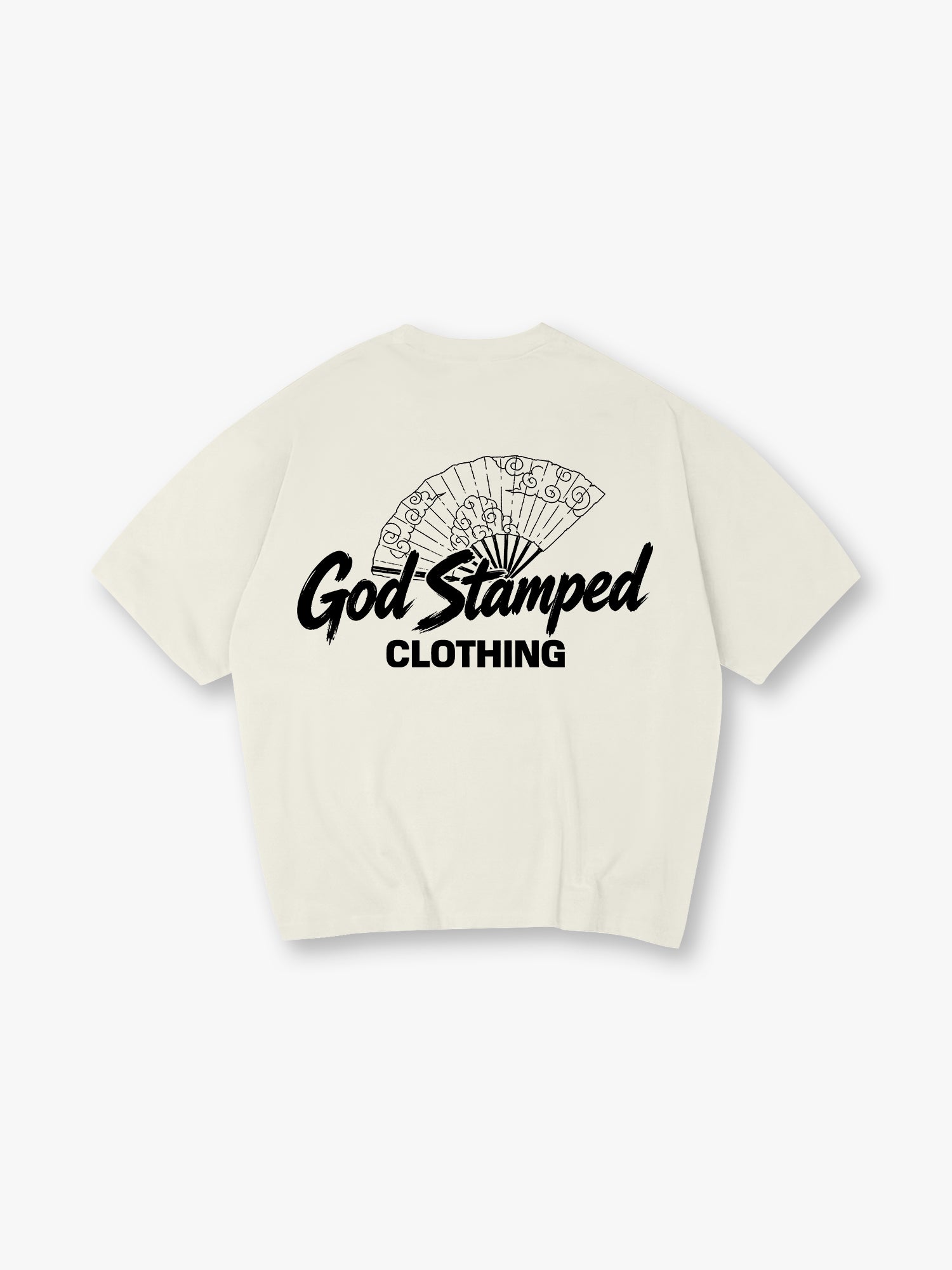 Japanese Folding Fan Minimal Script Graphic Casual Streetwear T-Shirt