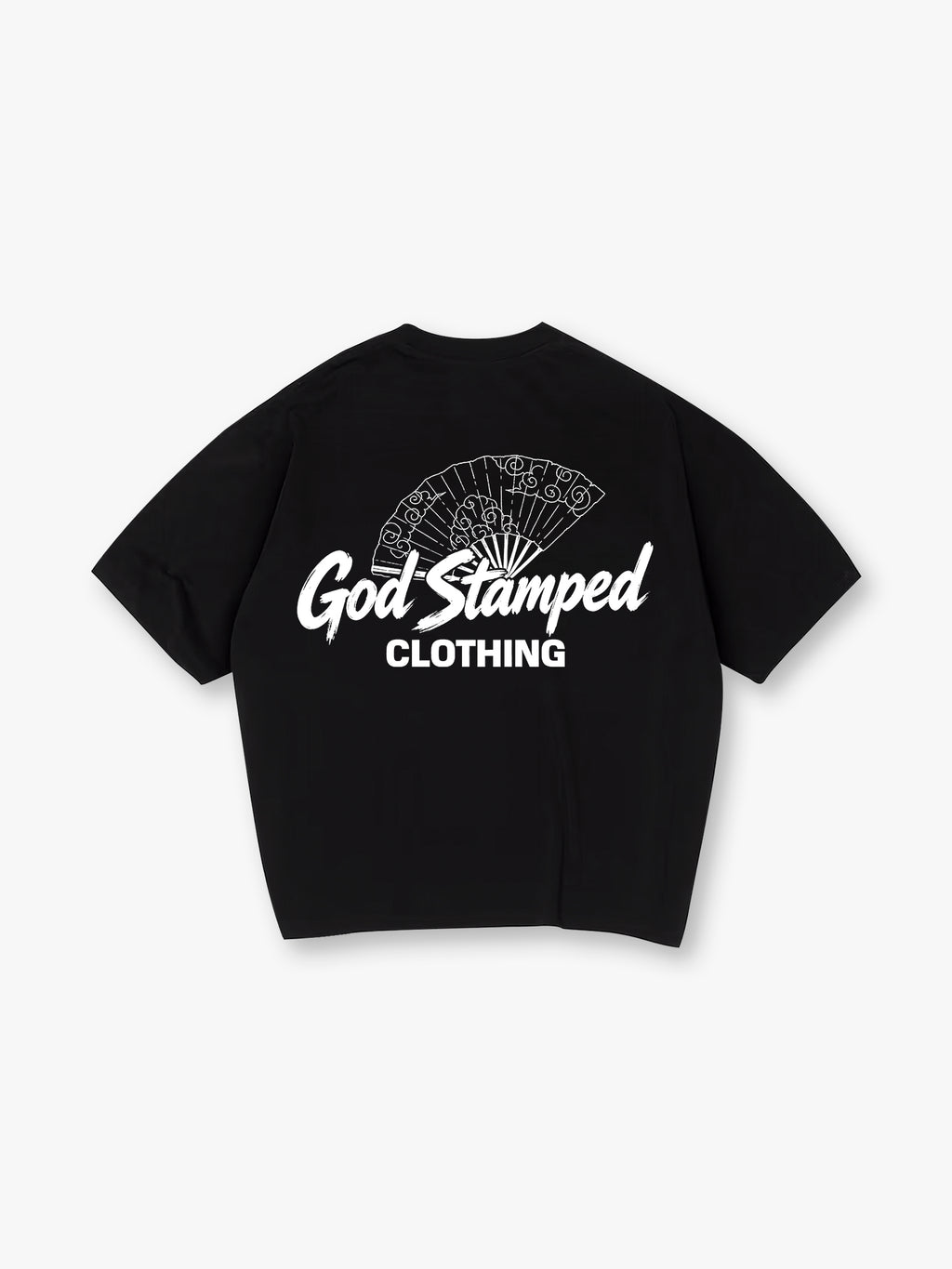 Japanese Folding Fan Minimal Script Graphic Casual Streetwear T-Shirt