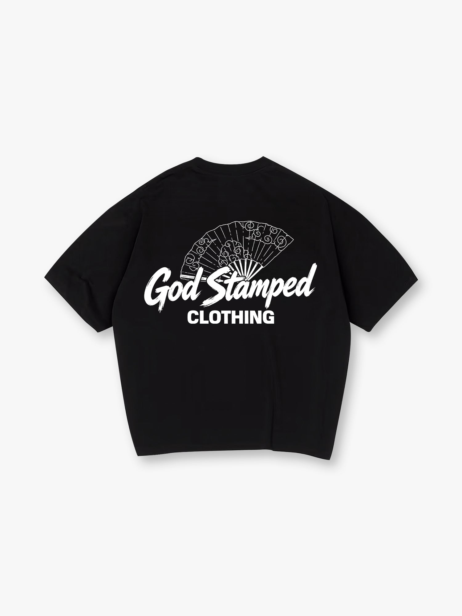 Japanese Folding Fan Minimal Script Graphic Casual Streetwear T-Shirt