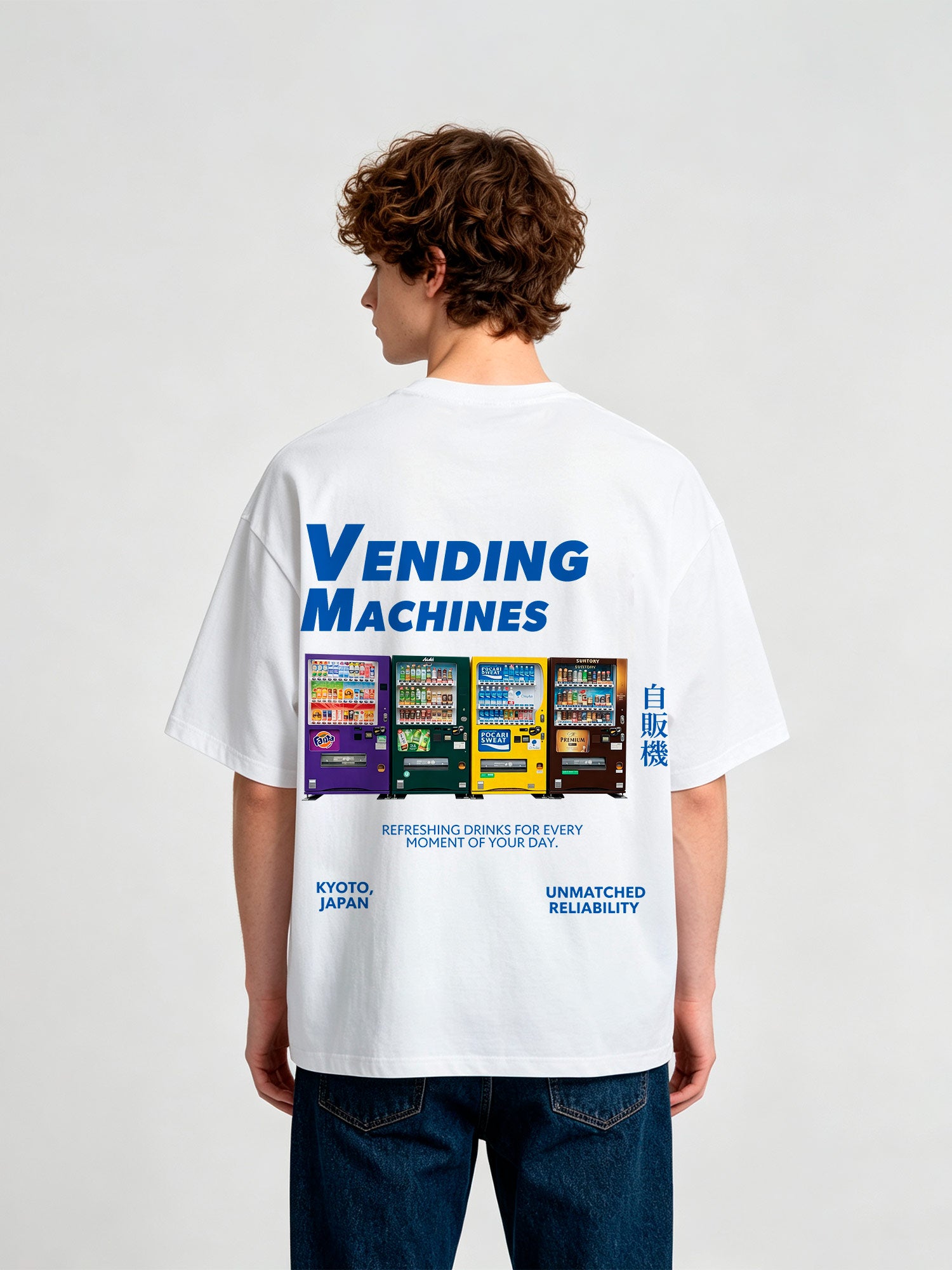 Japanese Kyoto Vending Machines Retro Streetwear Graphic T-Shirt
