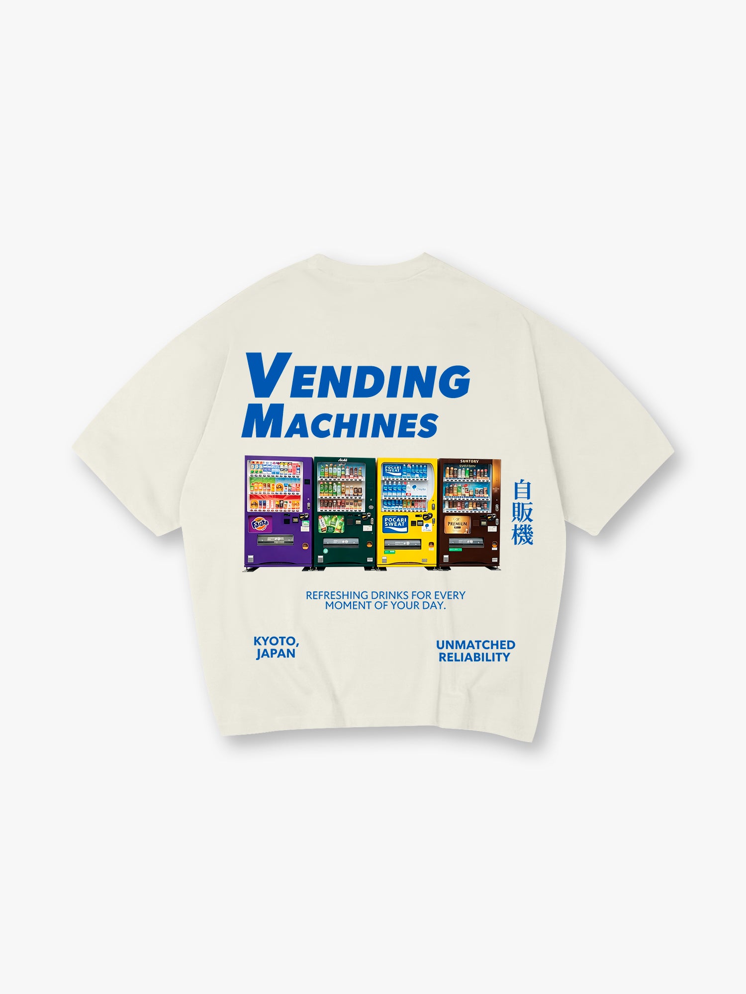 Japanese Kyoto Vending Machines Retro Streetwear Graphic T-Shirt