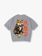 Tattoo Shiba Inu Samurai Japanese Kanji Retro Irezumi Graphic T-Shirt