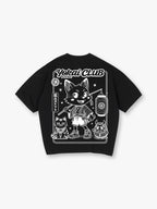 Yokai Club Kitsune Fox Daruma Cat Japanese Cartoon Kawaii Streetwear Graphic T-Shirt