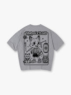 Yokai Club Kitsune Fox Daruma Cat Japanese Cartoon Kawaii Streetwear Graphic T-Shirt