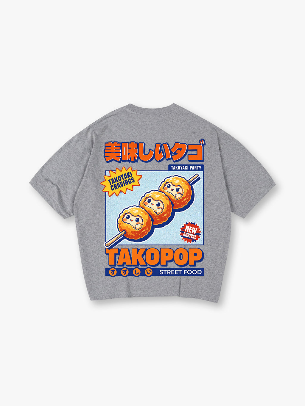 Japanese Street Food Cartoon Retro Kanji Graphic Streetwear T-Shirt