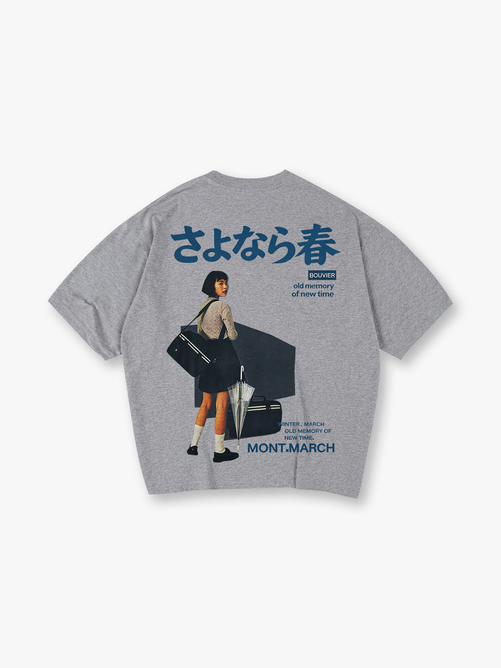 Vintage Japanese Girl Portrait Sayonara Haru Kanji Aesthetic Graphic T-Shirt