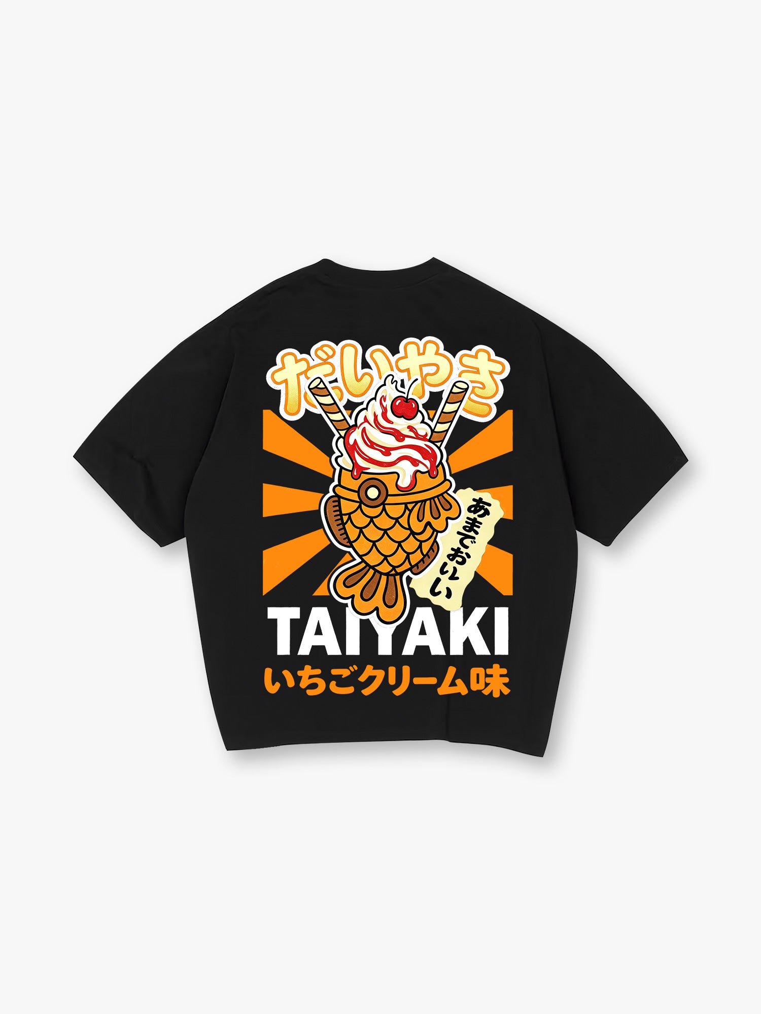 Kawaii Taiyaki Ice Cream Japanese Street Food Retro Kanji Graphic T-Shirt