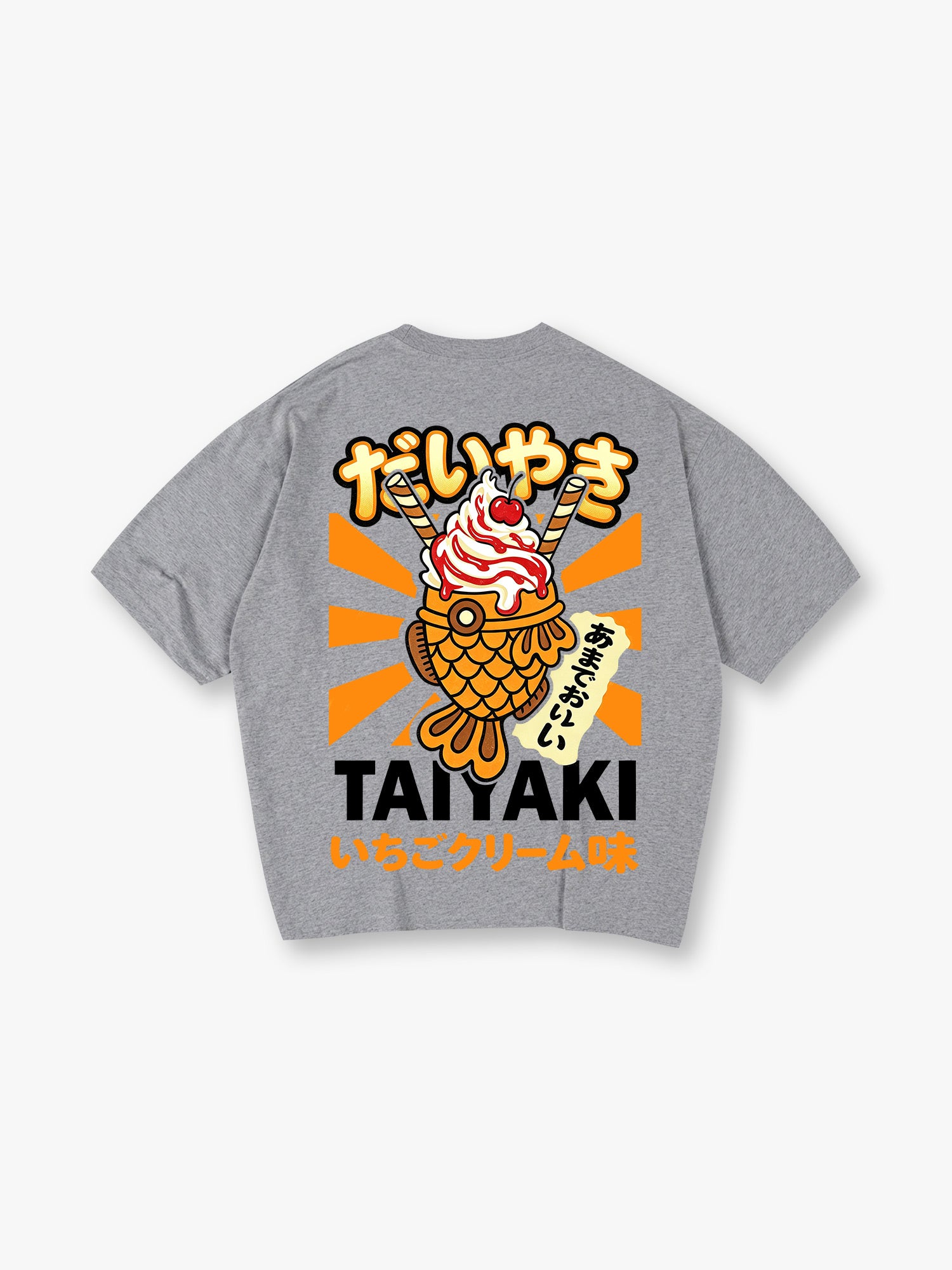 Kawaii Taiyaki Ice Cream Japanese Street Food Retro Kanji Graphic T-Shirt