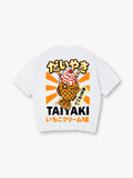 Kawaii Taiyaki Ice Cream Japanese Street Food Retro Kanji Graphic T-Shirt