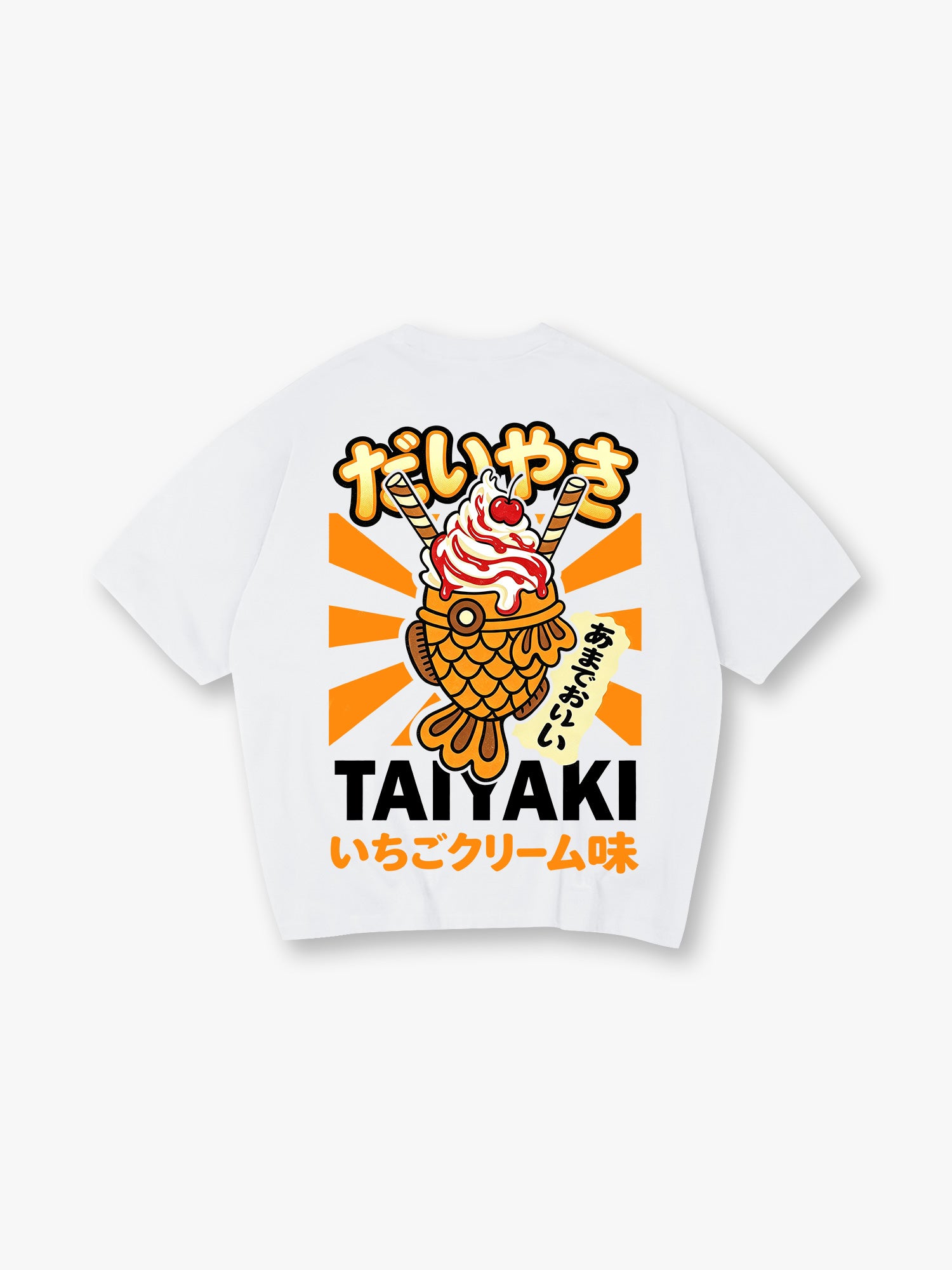 Kawaii Taiyaki Ice Cream Japanese Street Food Retro Kanji Graphic T-Shirt