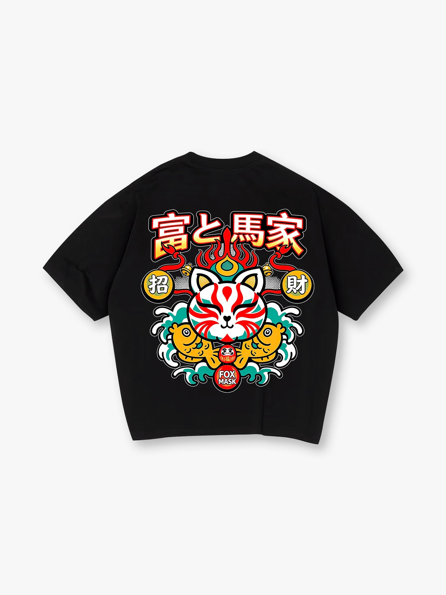 Kitsune Fox Mask Lucky Koi T-Shirt