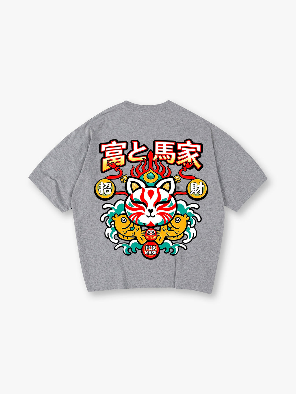 Kitsune Fox Mask Lucky Koi T-Shirt