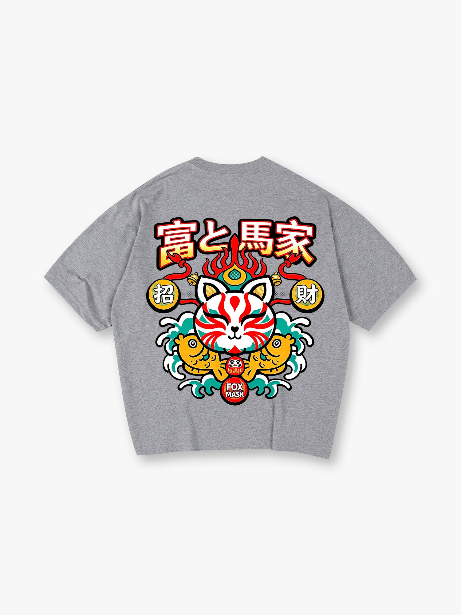 Kitsune Fox Mask Lucky Koi T-Shirt