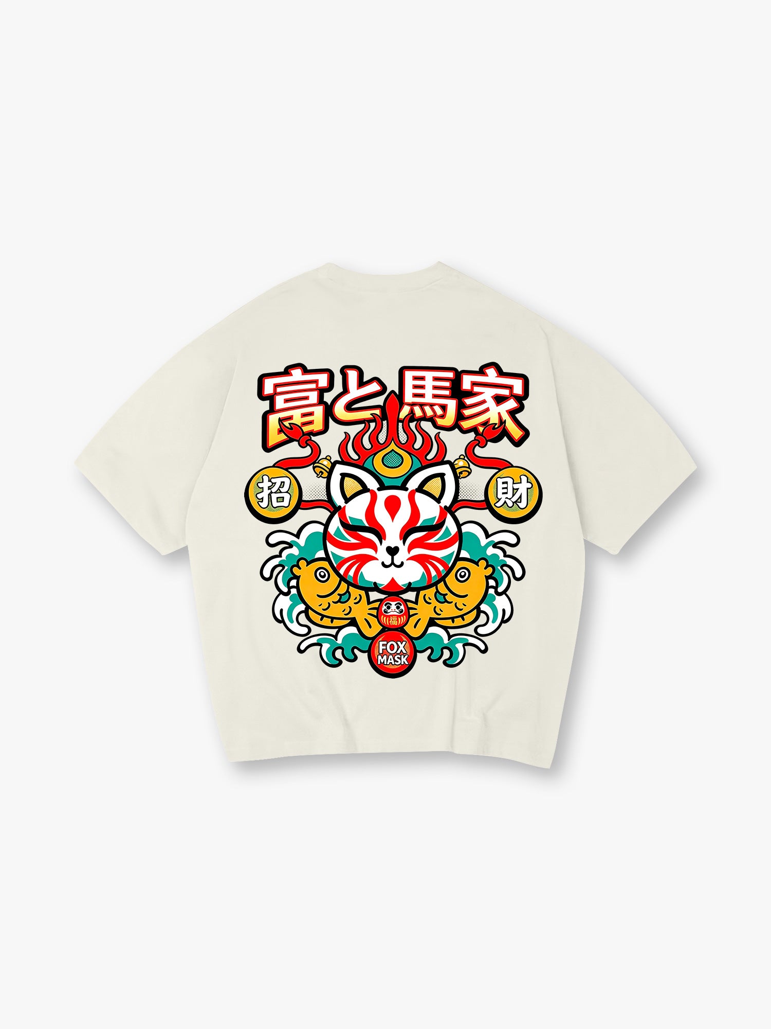Kitsune Fox Mask Lucky Koi T-Shirt
