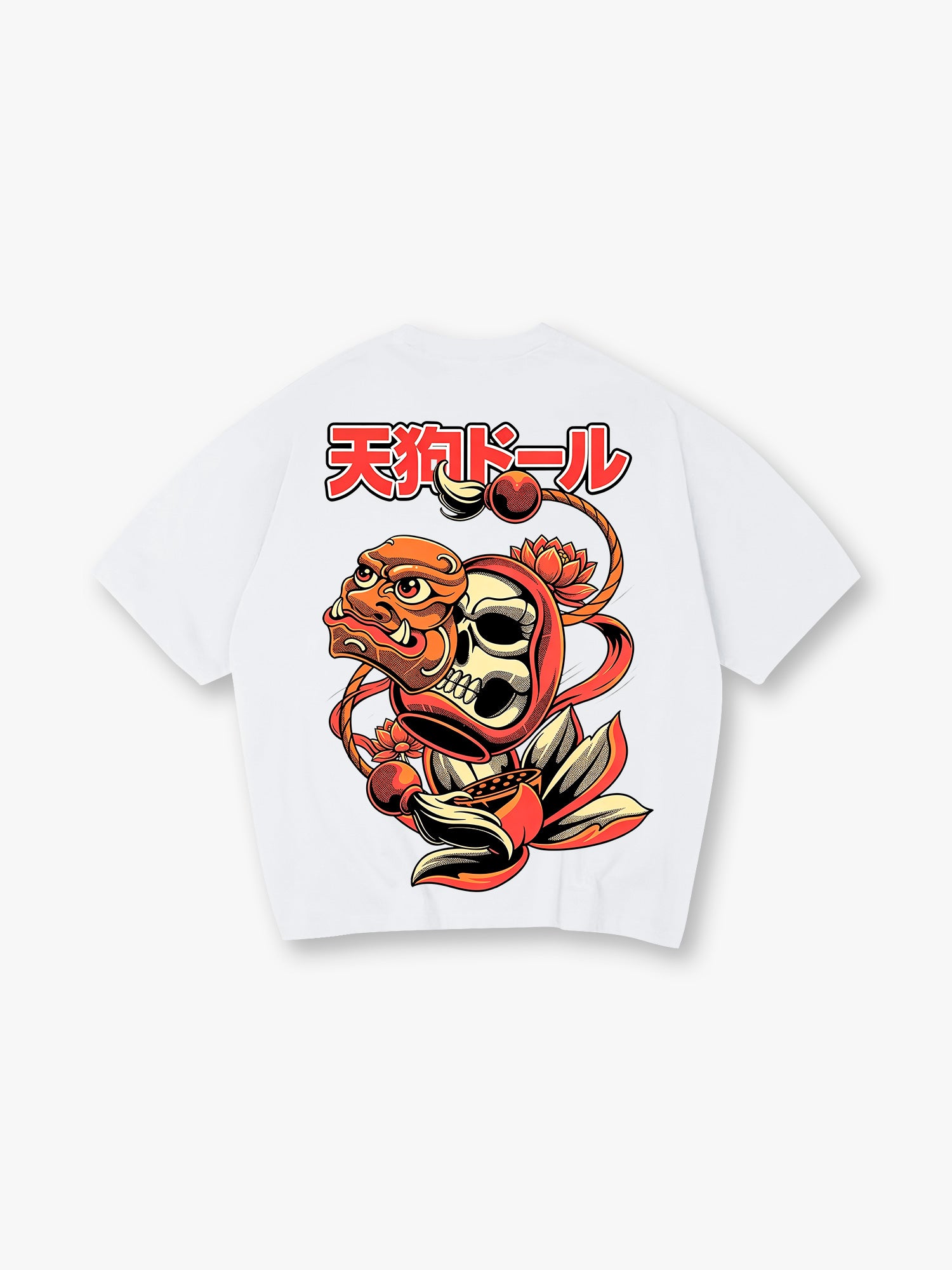 Tengu Daruma Skull Lotus T-Shirt