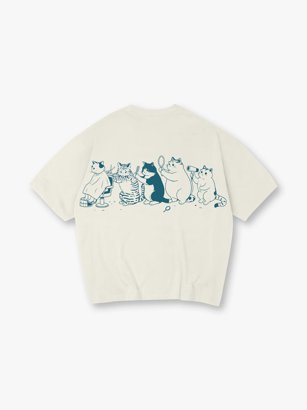 Barber Shop Cats Line T‑Shirt