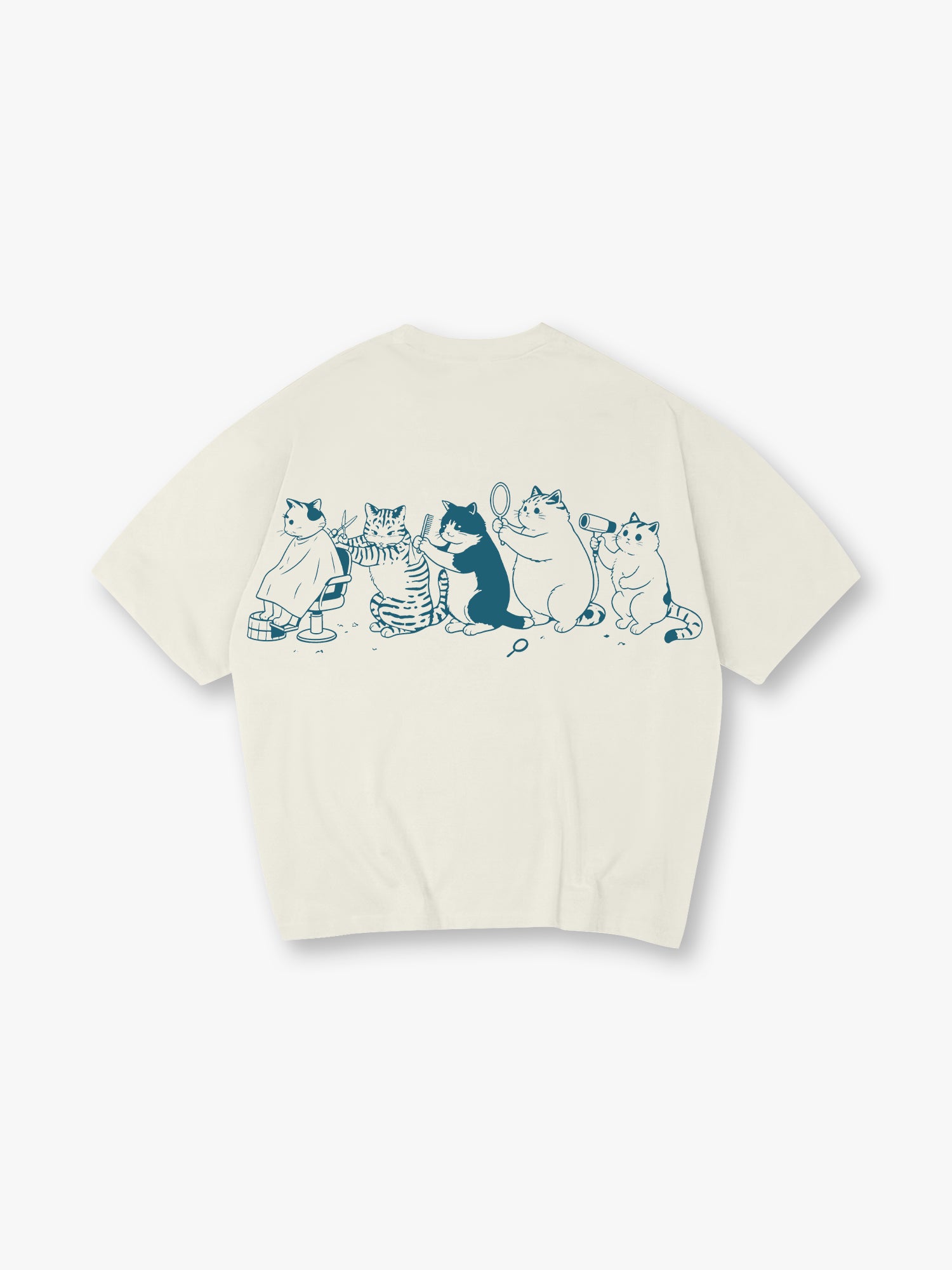 Barber Shop Cats Line T‑Shirt