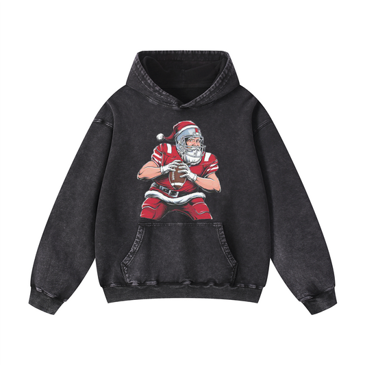 Santa Claus playing American Football Hoodie