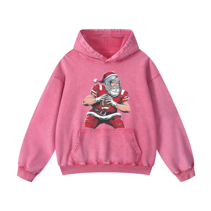 Santa Claus playing American Football Hoodie