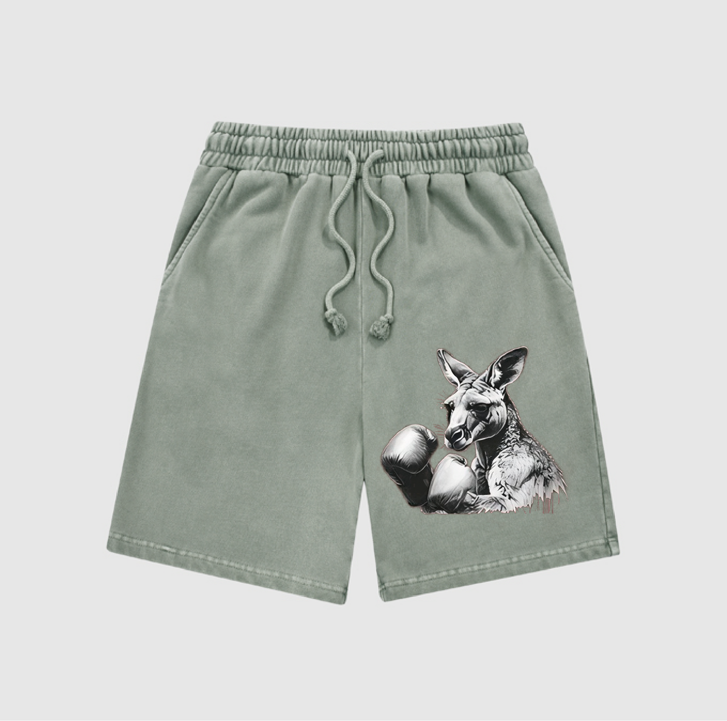 Boxing Kangaroo  Snow-Washed Shorts L-5544